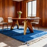 Mystical blue wool Moroccan rug 150/250cm