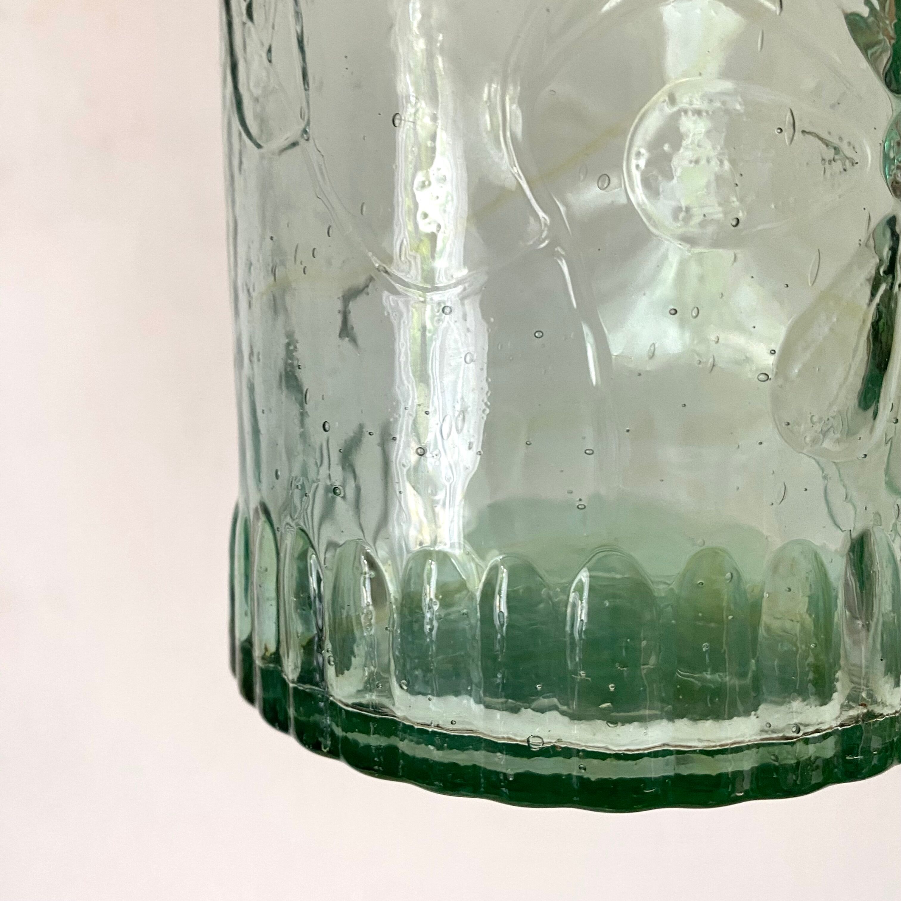 Bubbled glass water pitcher