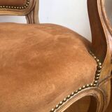 Pair of Louis XV style convertible armchairs