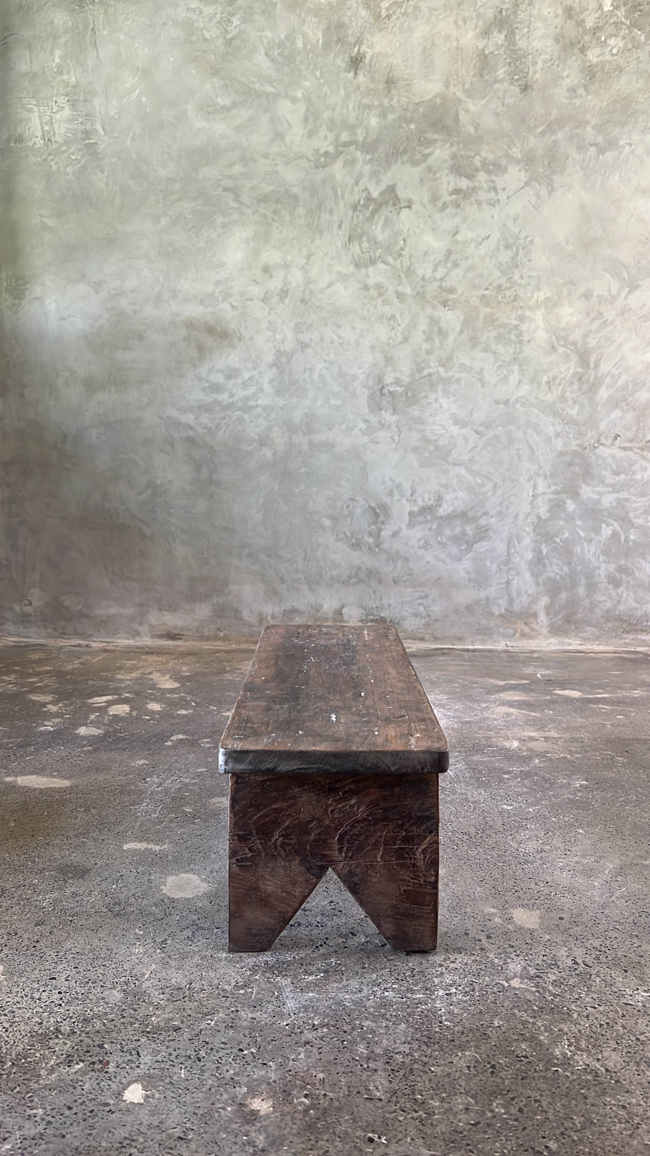 Small low Asian bench in upcycled old teak H:20 l:28 L70