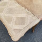 Extendable Louis XV dining table in solid oak wood and marquetry 250cm