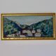 Original mid-century Swedish oil on panel "Village" by Bertil Wahlberg.