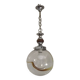 Vintage Murano Glass Globe Pendant Ceiling Light Amber Wave Mazzega Style
