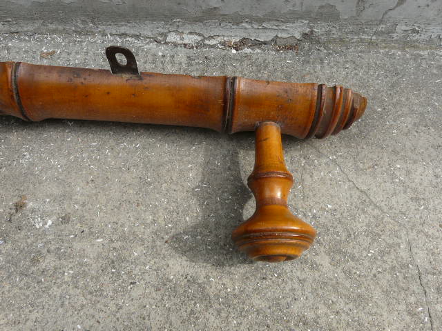 Bamboo style wooden coat holder 40s, 8 hooks