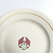 Iron earth plate Salins model without worry old cream flowers
