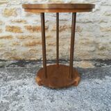 Walnut and copper pedestal table