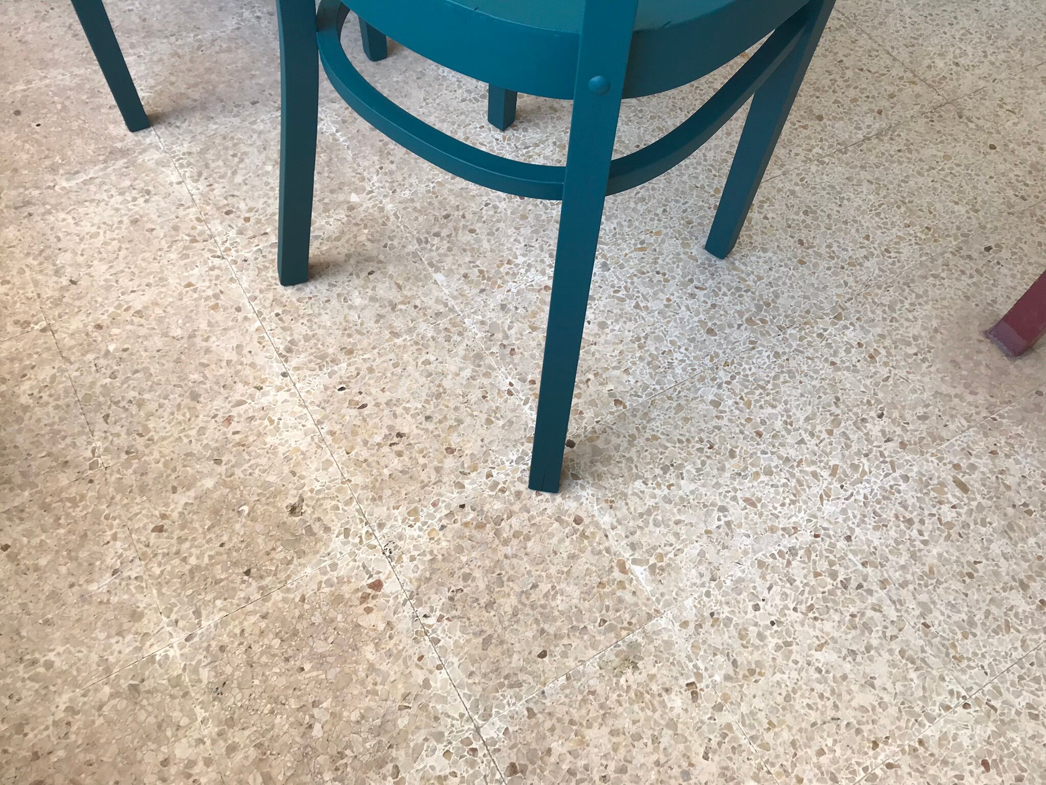 Series of 4 chairs bistrot bleu canard