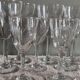 12 glasses - 6 water - 6 wine - Small carved decoration - Period 1900