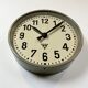 Grey Industrial Factory Wall Clock from Pragotron, 1950s
