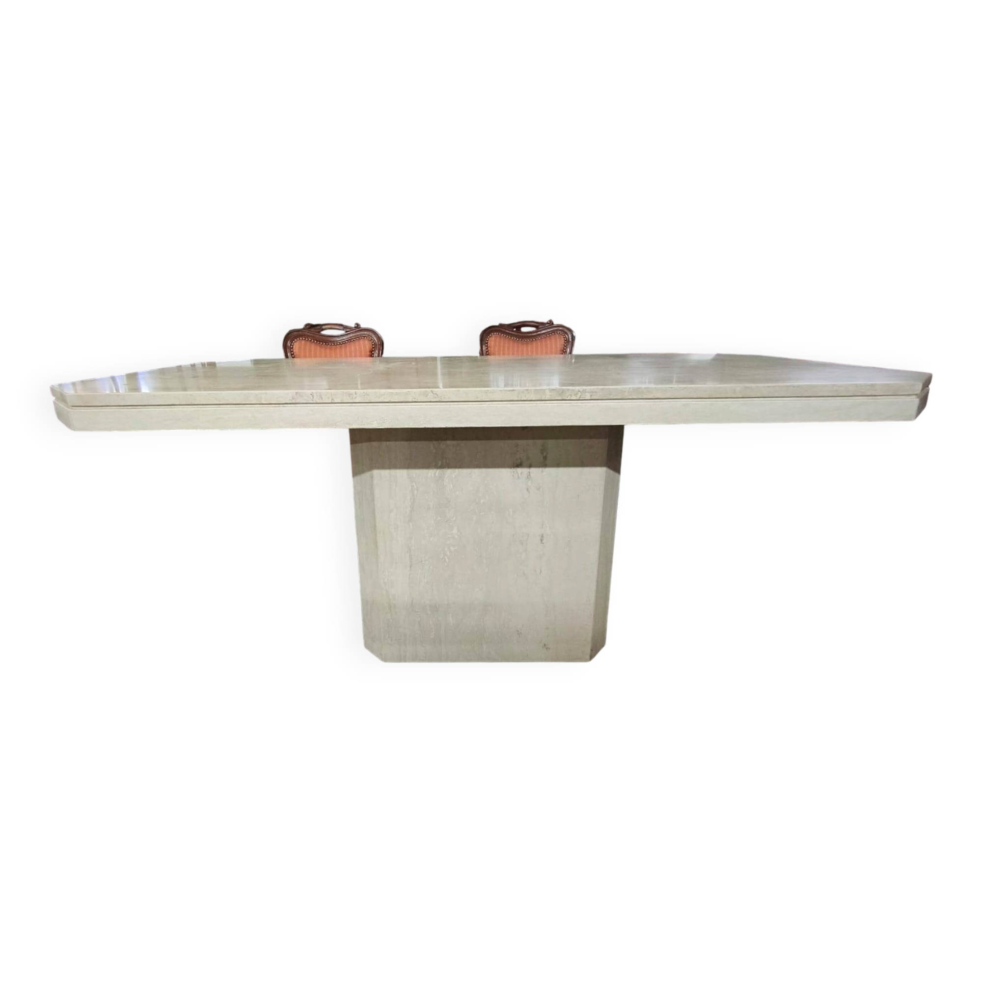 Vintage octagonal dining table travertine 1970s/1980s