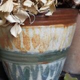 Vase bouquetière cache-pot grès émaillé de bouffioulx signé dubois