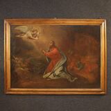 Antique Italian painting Christ in the Garden of Olives from 17th century