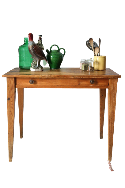 Farmhouse side table in old wood