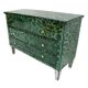 Commode italienne en verre vert-malachite de style mid-century modern
