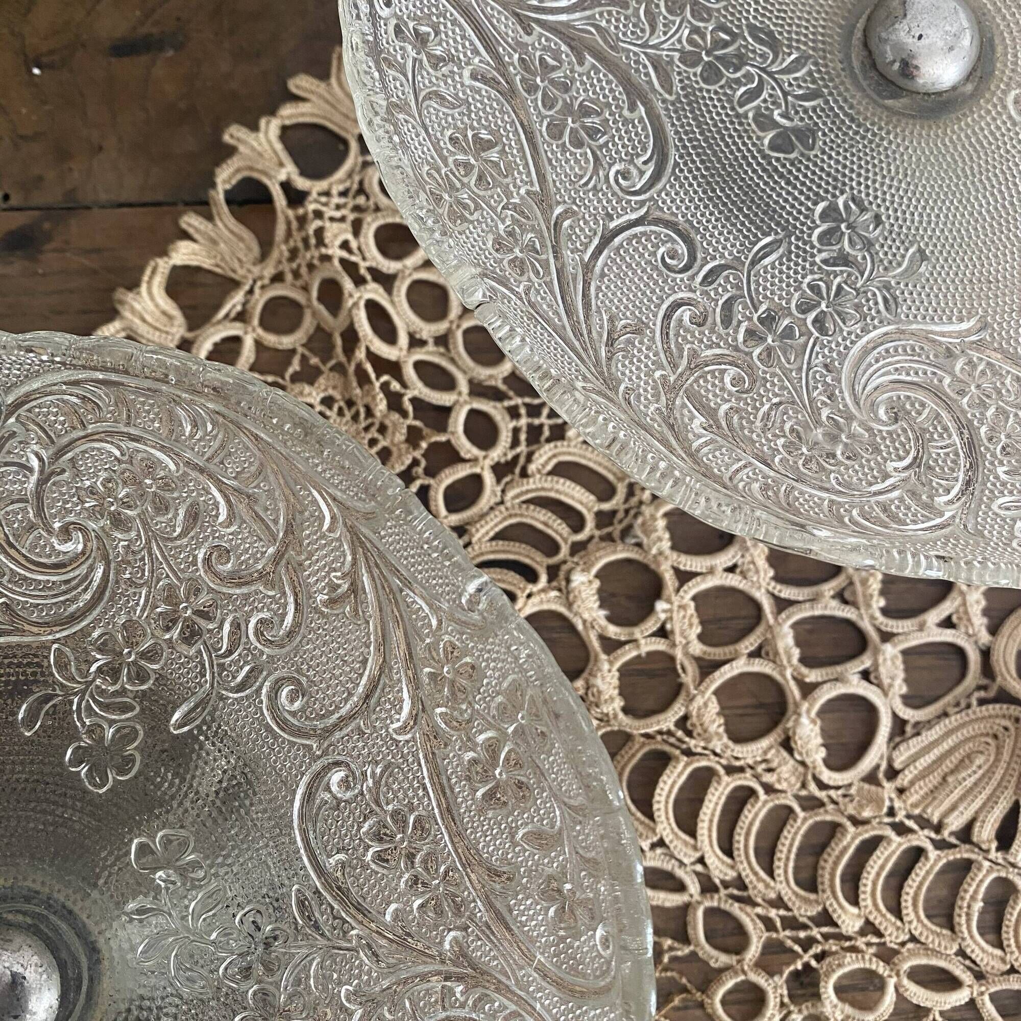 Antique footed bowls, early 20th century compotiers.