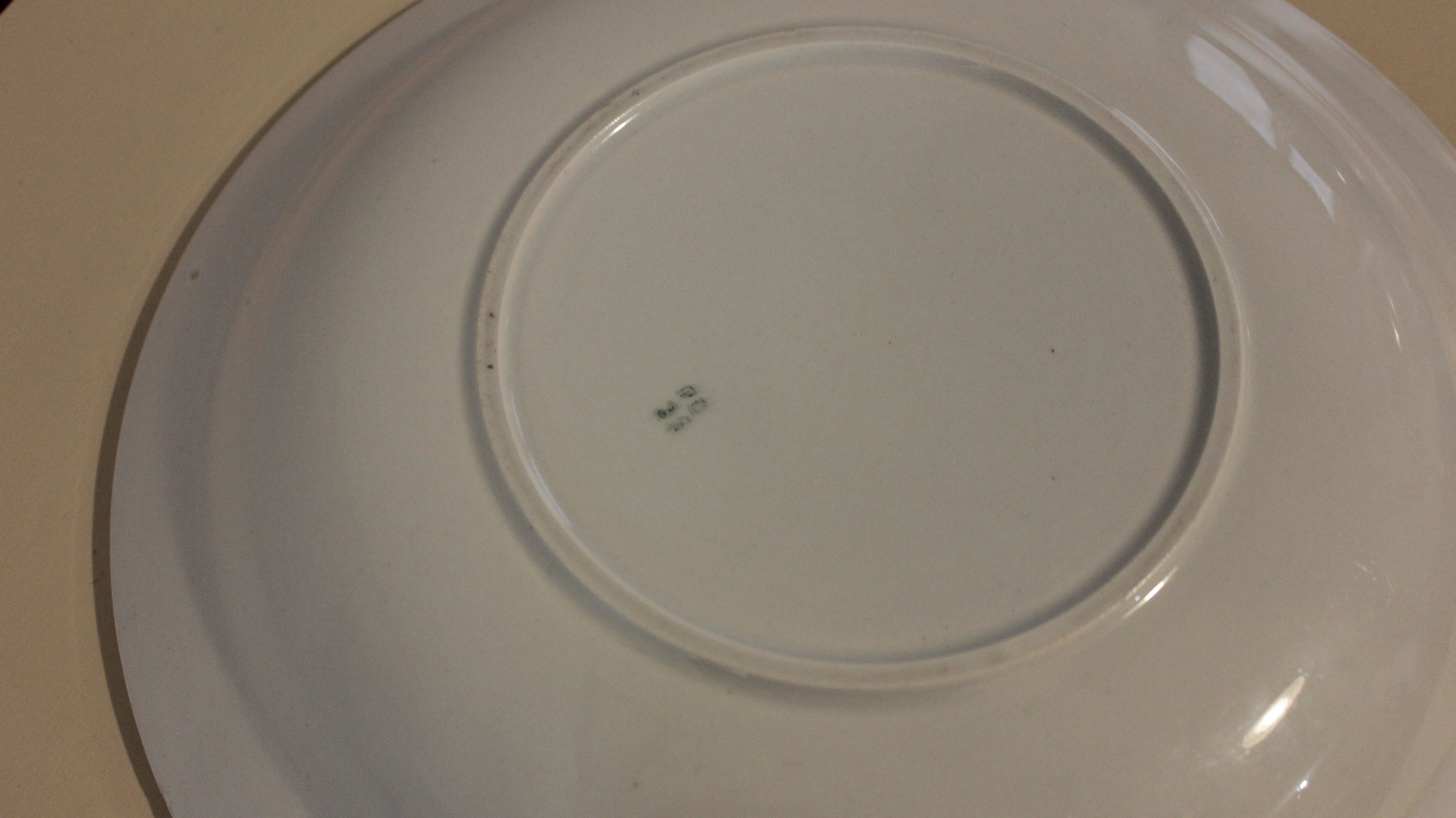 Dish in faience 50s floral decoration blue and pink