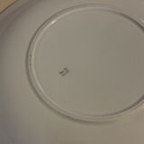 Dish in faience 50s floral decoration blue and pink