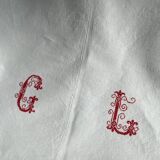 Old sheet with monogram