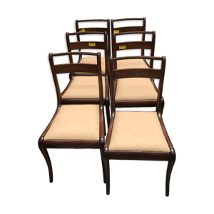 6 chaises Art Nouveau - marqueterie