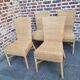 4 dining chairs in natural rattan and woven wicker
