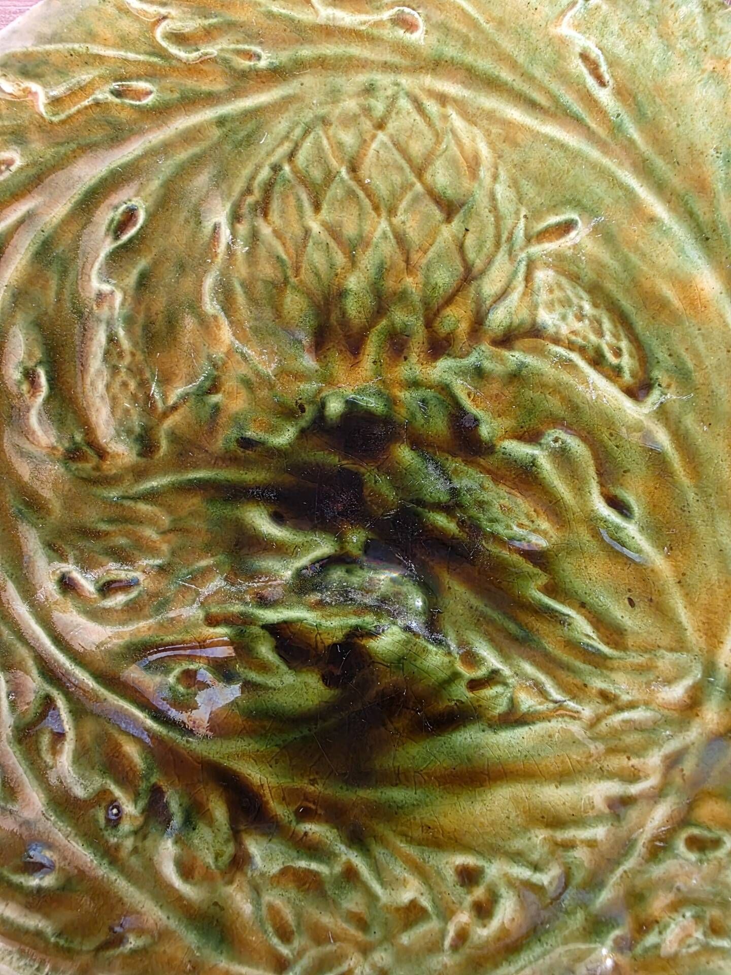 Vintage Vallauris Barbotine Plate – Ægitna