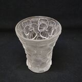 Josef Inwald Barolac Glassware Floral Vase Molded Pressed Frosted Art Glass