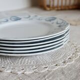 6 dessert plates - Antique tableware set 82 pieces Sarreguemines earthenware Art Nouveau style
