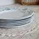 6 assiettes à dessert - Service antique de vaisselle 82 pièces faïence Sarreguemines style Art Nouve
