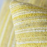 Hand-woven “Eugène” cushion in linen and wool