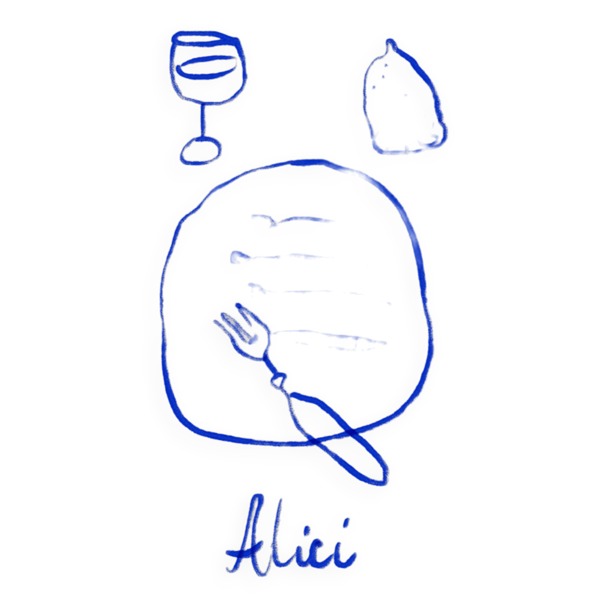 Anchovy -  Illustration giclee print, 50x70cm