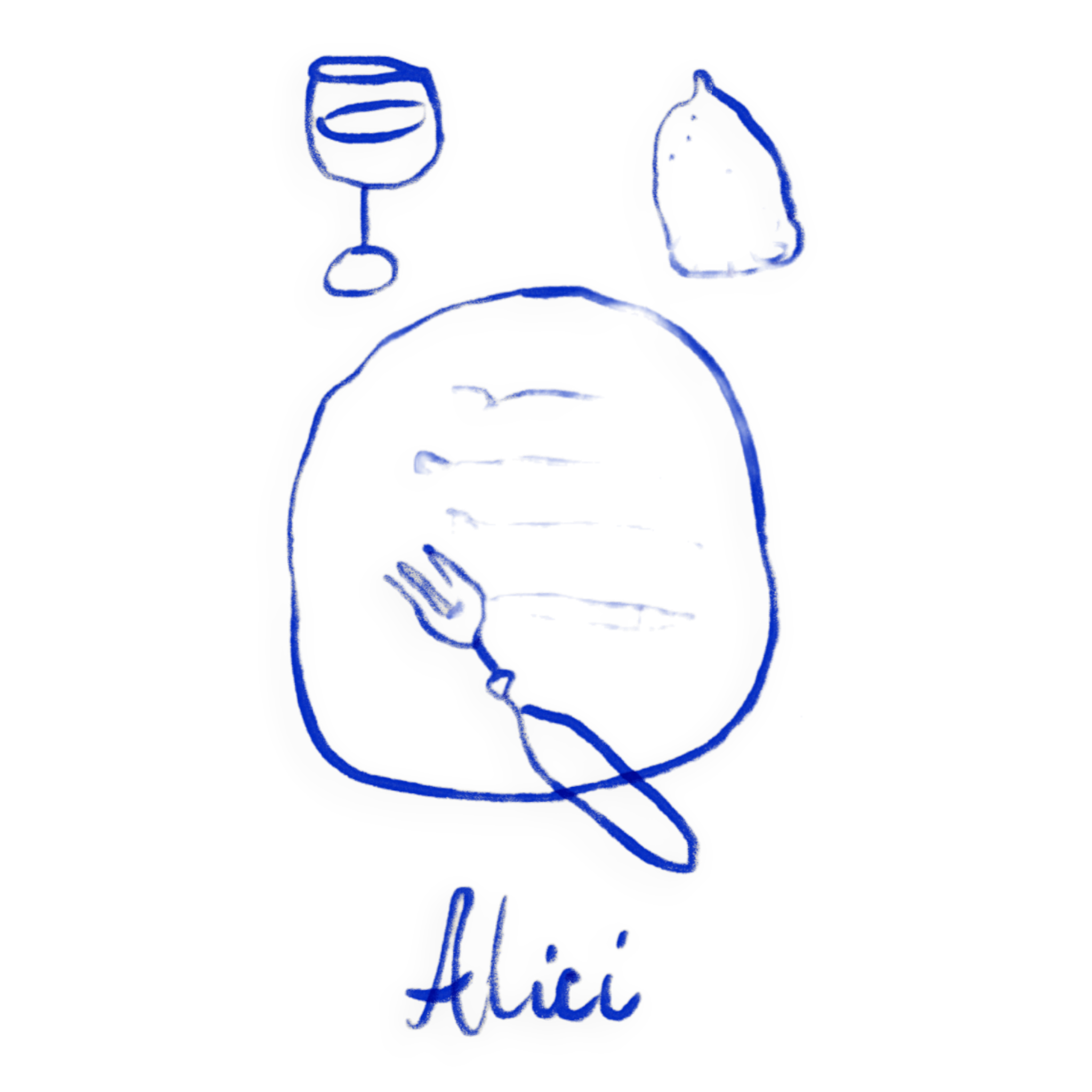 Anchois - Illustration tirage giclée, 50x70cm