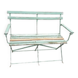 Iron and metal garden bench