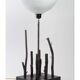 80s wooden lamp with polypropylene shade