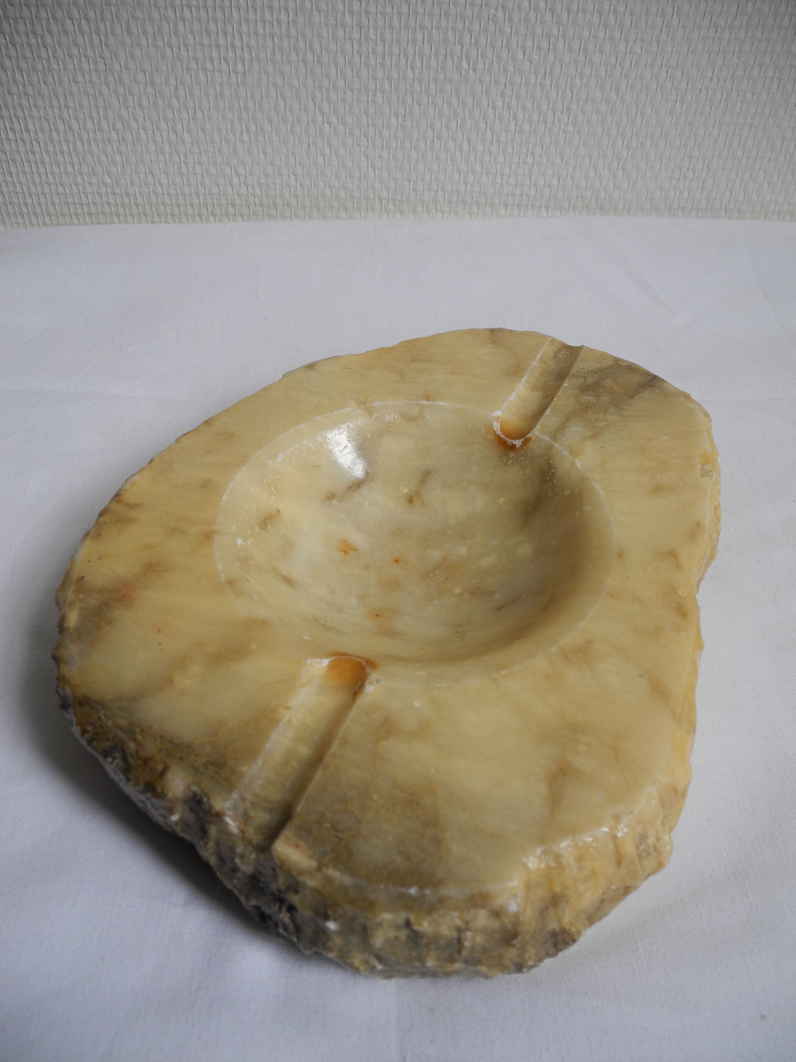 Alabaster ashtray, vintage retro decor