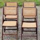 Set of 4 folding chairs wood and canning of the 70s