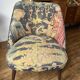 J. Tenreiro, Brazil. Concha armchair with tapered legs, Cluny tapestry 1400.