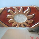 Large ceramic mirror signed Marion de Crecy, daughter of Mithé Espelt