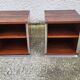 Vintage aluminium and wood bedside tables.