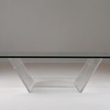Plexiglas and glass coffee table "Les invisibles du marais", France 1980s