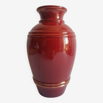 Old vintage numbered art deco red vase