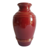 Vase rouge art déco numéroté ancien vintage