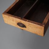 Table à manger antique de ferme rustique française en chêne doré clair du 19ème siècle