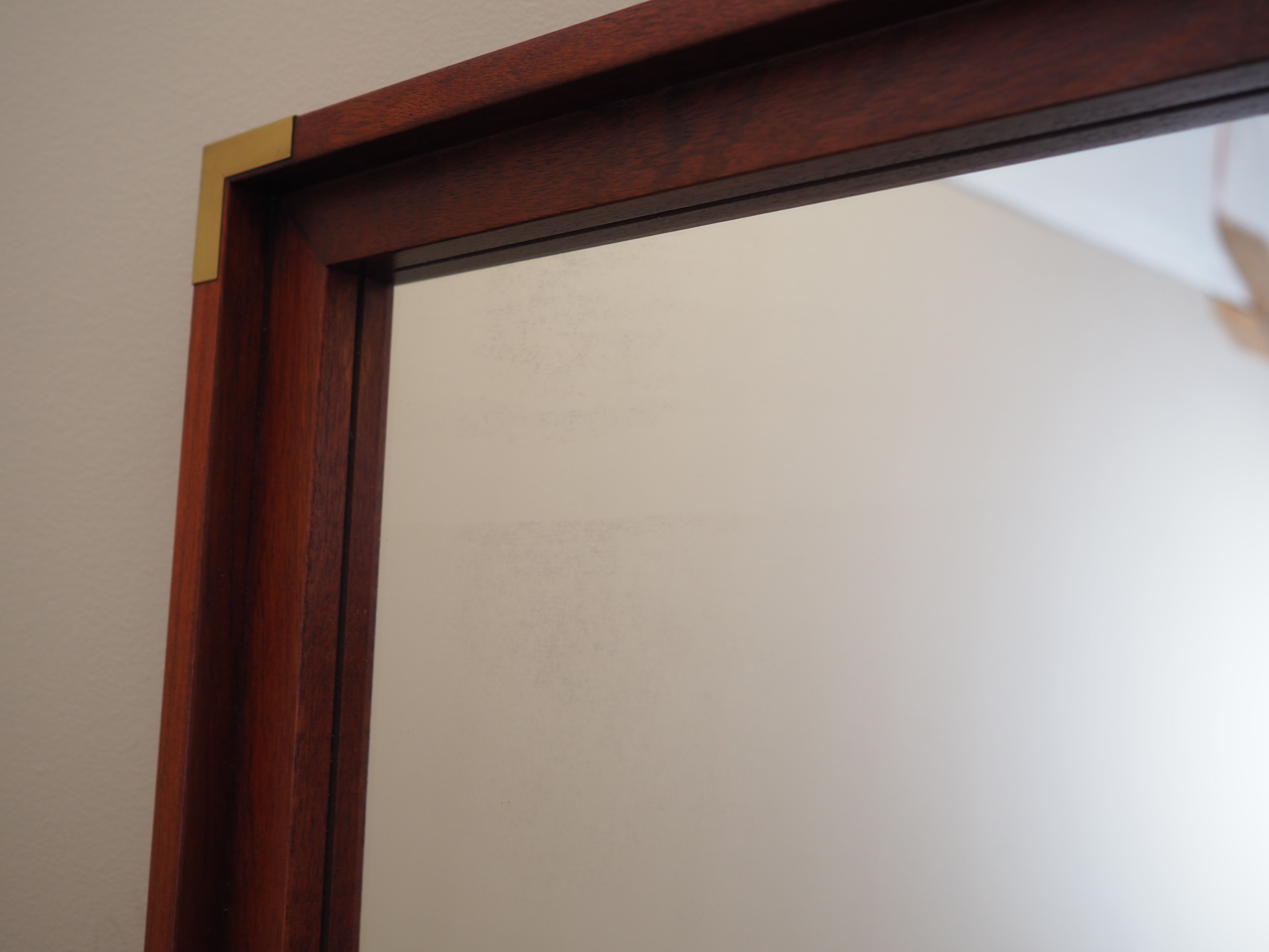 Mahogany-framed mirror, Danish design, 1970s, production: Denmark