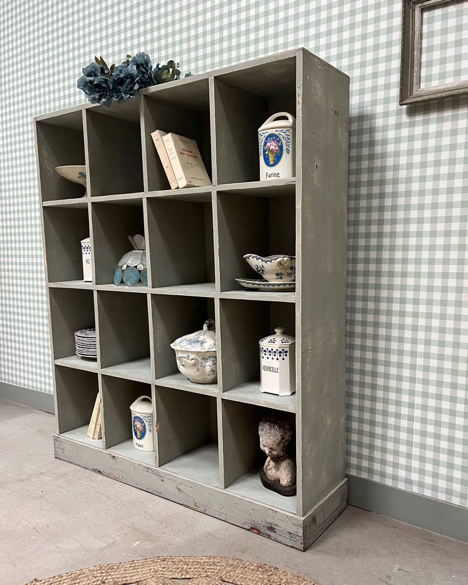 Large distressed wooden locker cabinet (renovated)