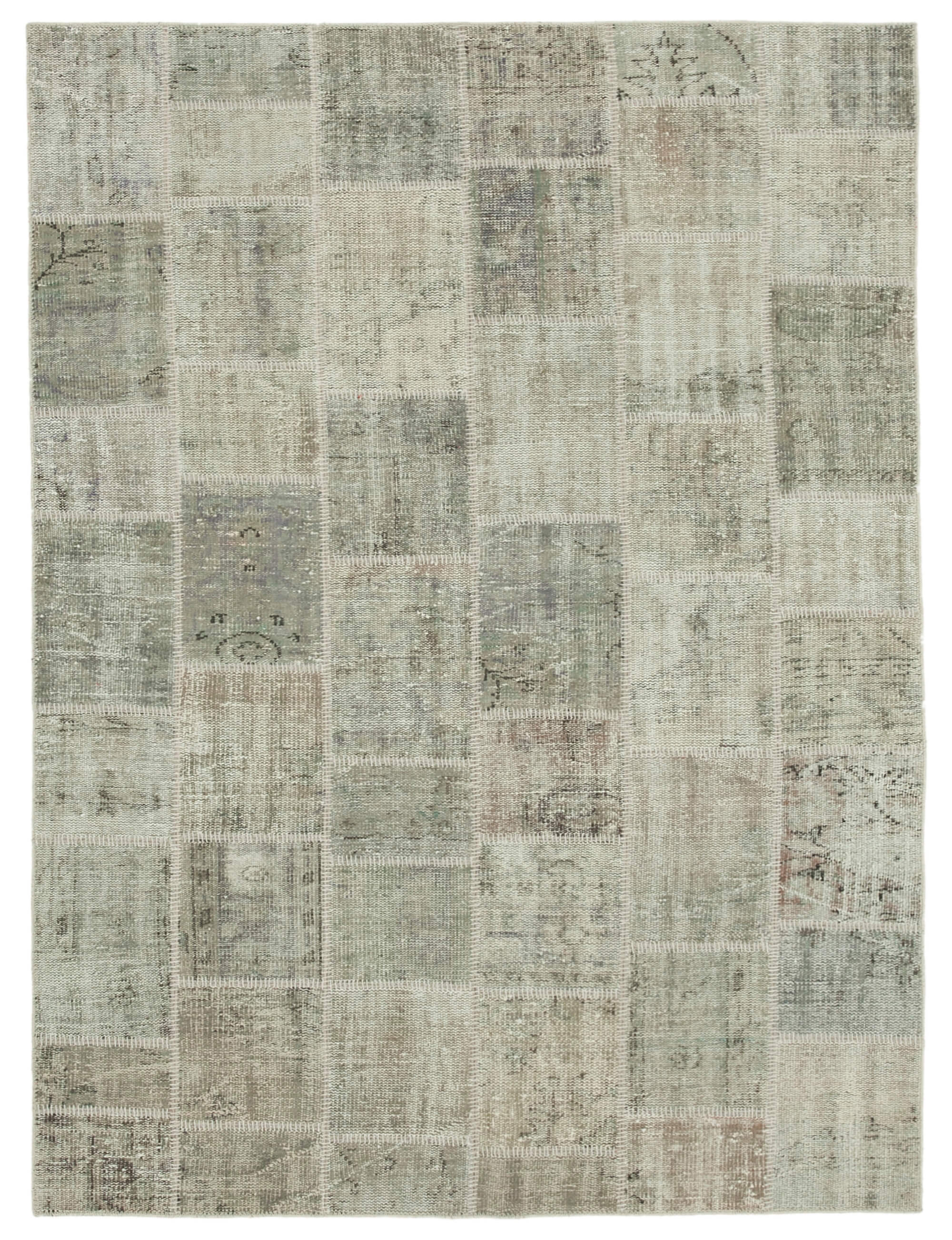 Handwoven Oriental Vintage 172 cm x 236 cm Grey Patchwork Carpet