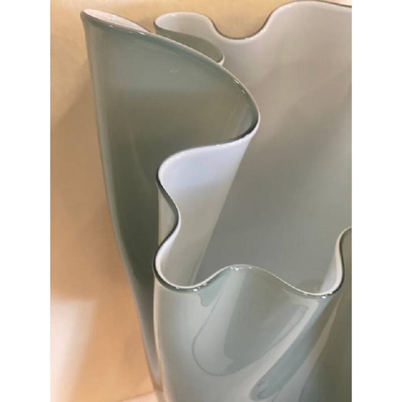 Contemporary Milky-Green Murano Style Glass Table Lamp