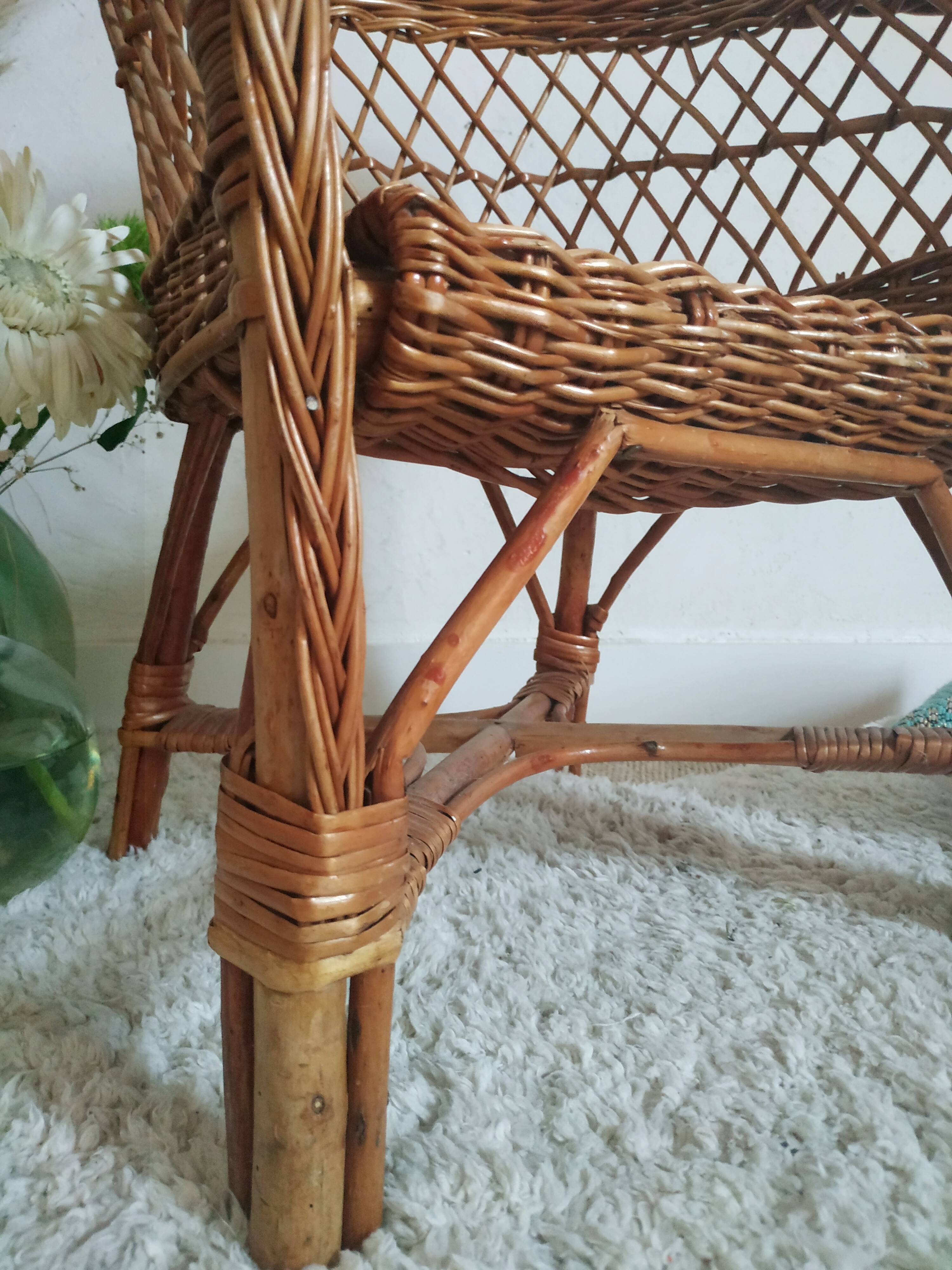 Vintage wicker child chair