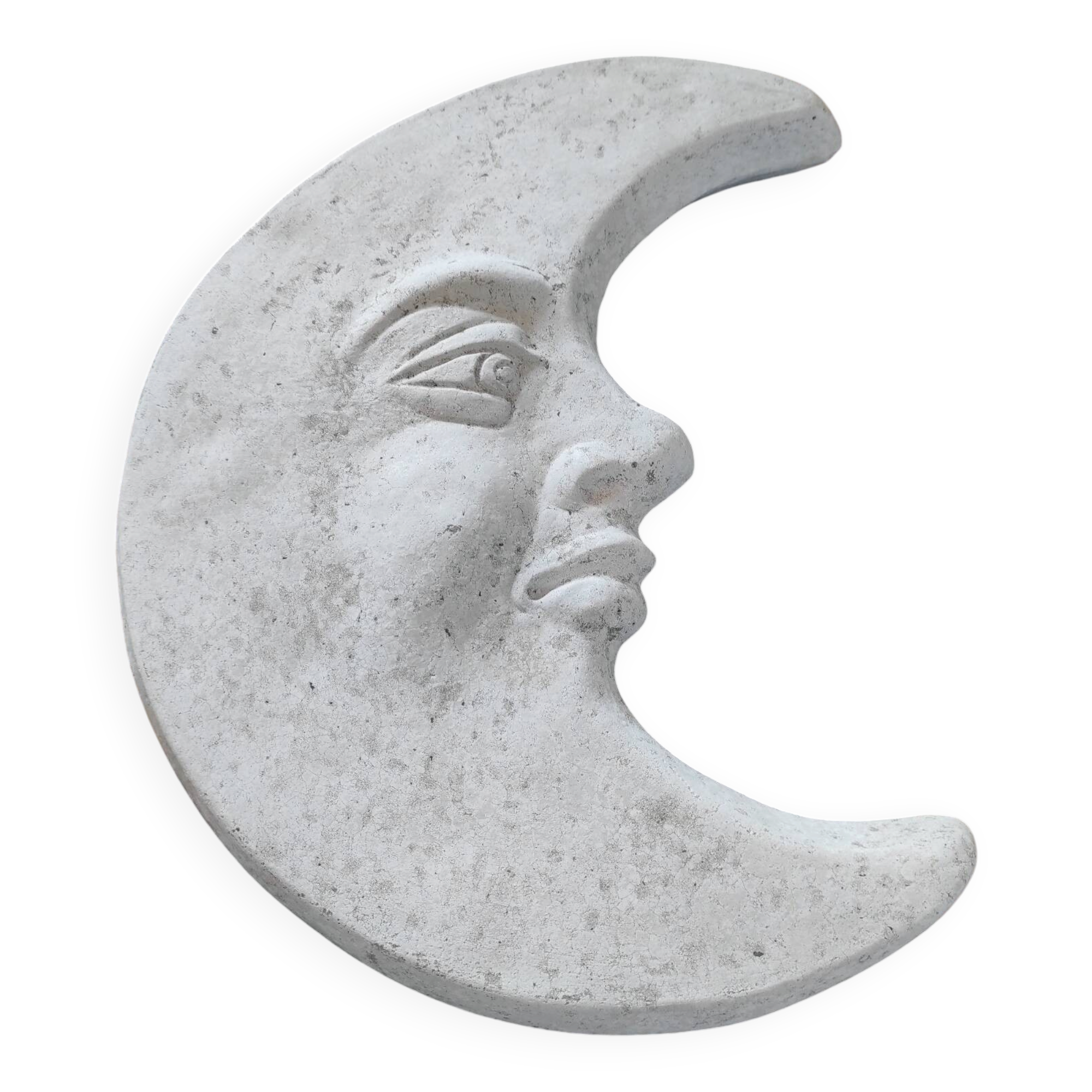 Vintage Moon wall decoration in concrete / reconstituted stone