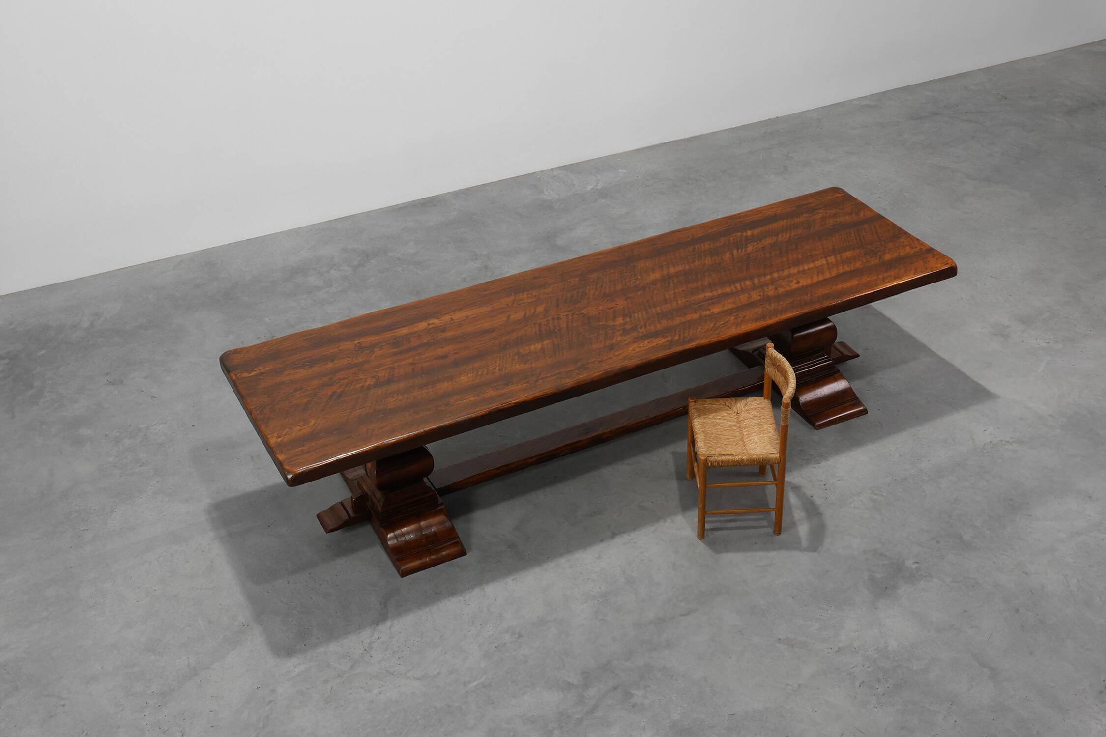 19th Century French Provincial Oak Monastery Dining Table