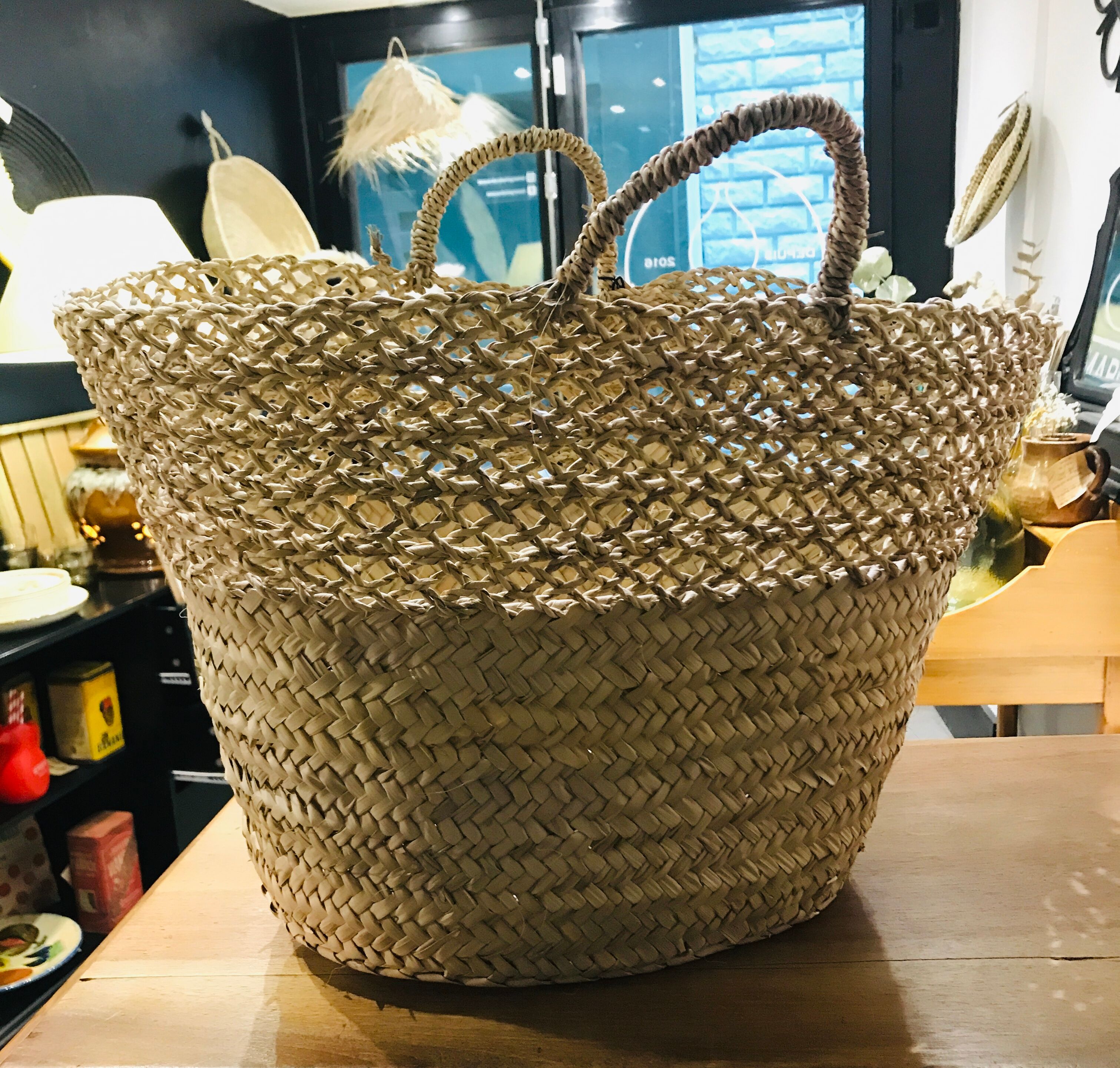 Openwork wicker basket
